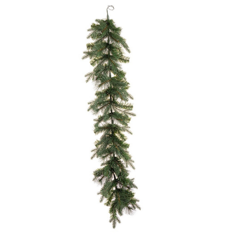 Festone di pino artificiale da 120 cm con struttura in metallo